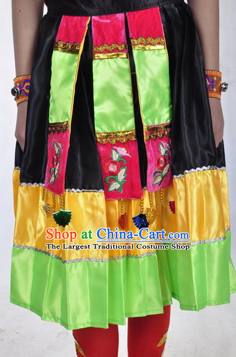 Chinese Yunnan National Minority Dance Dress Miao Nationality Female Performance Garment Costumes Hmong Ethnic Dance Uniforms
