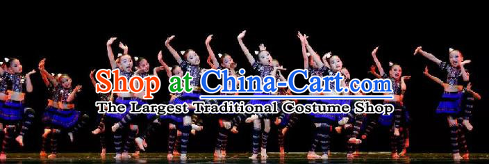 China Fan Dance Costumes Yangko Dance Outfits Children Dance Fashions Folk Dance Uniforms