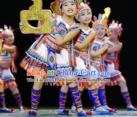 Chinese Miao Nationality Folk Dance Dress Clothing Yi Minority Dance White Outfits Ethnic Stage Performance Garment Costumes