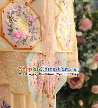 Chinese Traditional Ceremony Clothing Wedding Toasting Garment Costumes Ancient Bride Dress Classical Embroidered Champagne Xiuhe Suits