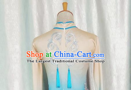 Chinese Mongolian Minority Dance Outfits Ethnic Stage Performance Garment Costume Mongol Nationality Group Dance Blue Dress Clothing