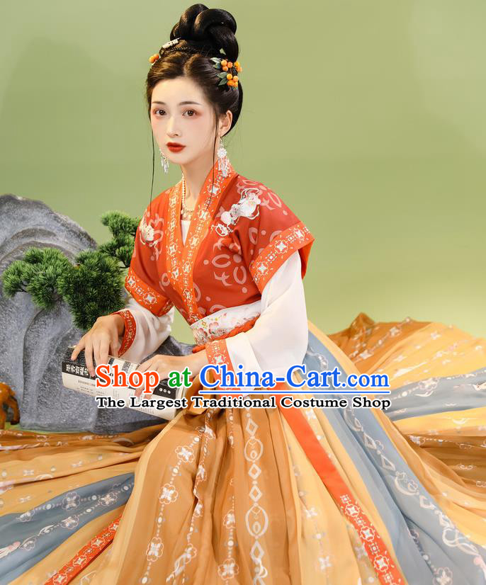 China Ancient Fairy Hanfu Dress Tang Dynasty Historical Clothing Traditional Royal Princess Garment Costumes Complete Set