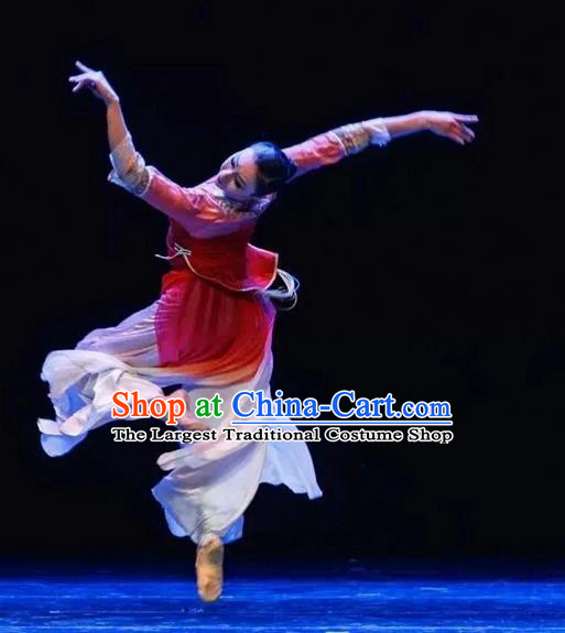 Chinese Umbrella Dance Garment Costumes Female Solo Dance Clothing Classical Dance Red Dress Stage Performance Outfits