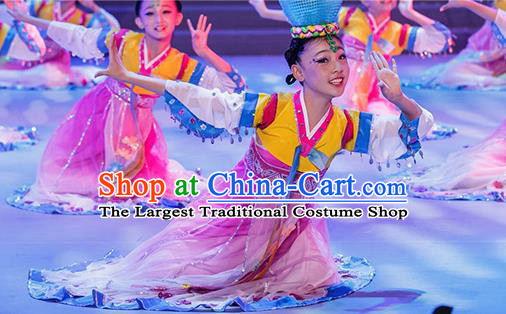 Chinese Ethnic Performance Garment Costumes Korean Nationality Folk Dance Clothing Chaoxian Minority Woman Dress Uniforms