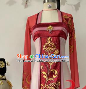 Chinese Woman Hanfu Dance Clothing Classical Dance Garment Costumes Beauty Stage Performance Red Dress Outfits