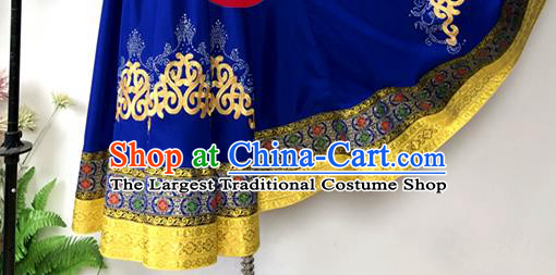 Chinese Mongol Minority Performance Garment Costumes Mongolian Nationality Woman Dance Clothing Ethnic Dance Royalblue Dress Uniforms