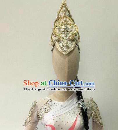 Top China Opening Dance Headdress Stage Performance Women Group Dance Hair Crown Classical Dance Hair Accessories