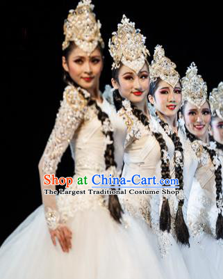 Top China Opening Dance Headdress Stage Performance Women Group Dance Hair Crown Classical Dance Hair Accessories