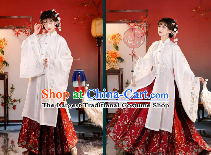 China Ancient Nobility Lady Garment Costumes Ming Dynasty Young Woman Hanfu Dress Traditional Historical Clothing Full Set