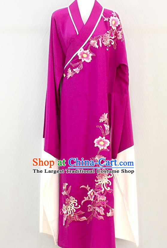 China Huangmei Opera Scholar Embroidered Purple Robe Peking Opera Xiaosheng Clothing Beijing Opera Niche Garment