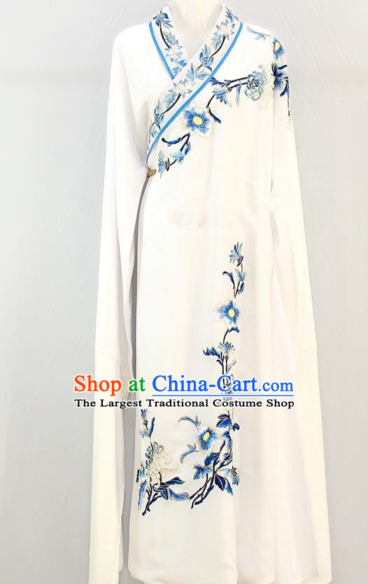 China Huangmei Opera Scholar Liang Shanbo White Robe Peking Opera Niche Clothing Beijing Opera Xiaosheng Apparel