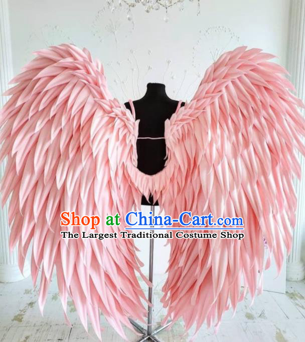 Custom Cosplay Deluxe Pink Feather Wings Halloween Stage Show Decorations Carnival Parade Angel Back Accessories Brazil Catwalks Props