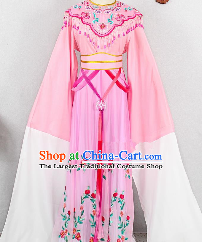Chinese Traditional Fujian Opera Young Beauty Pink Dress Outfits Peking Opera Hua Tan Clothing Ancient Fairy Princess Garment Costumes