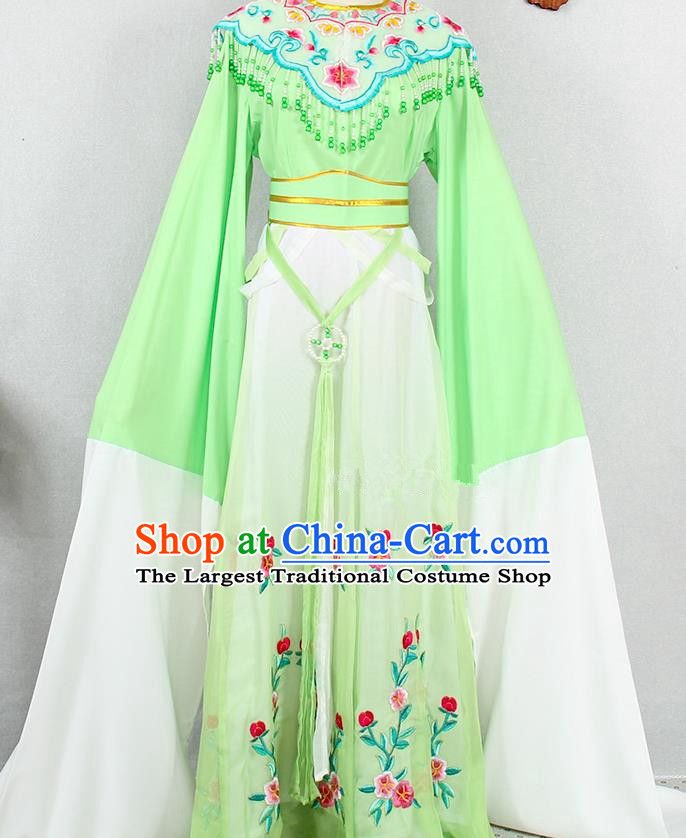 Chinese Traditional Fujian Opera Princess Green Dress Outfits Peking Opera Diva Clothing Ancient Noble Lady Garment Costumes