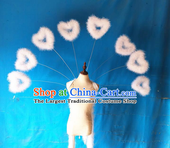 Custom Carnival Parade Feather Accessories Miami Catwalks Back Decorations Cosplay Fairy Heart Shape Wings Christmas Performance Props