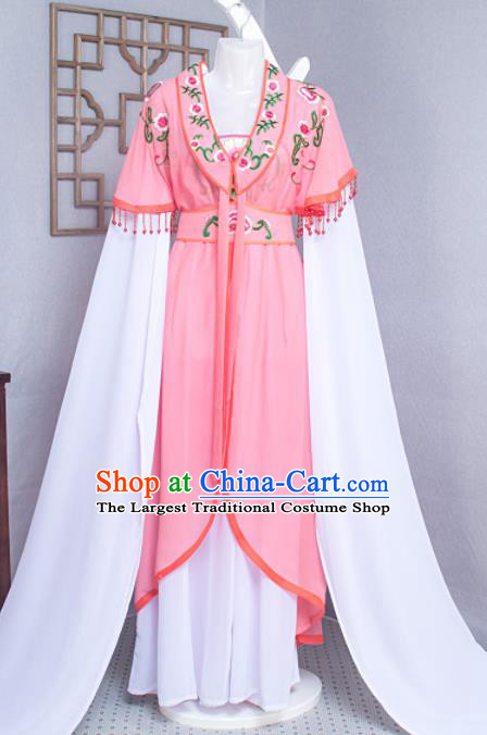 Chinese Ancient Nobility Lady Pink Dress Outfits Traditional Shaoxing Opera Garment Costume Peking Opera Hua Tan Clothing