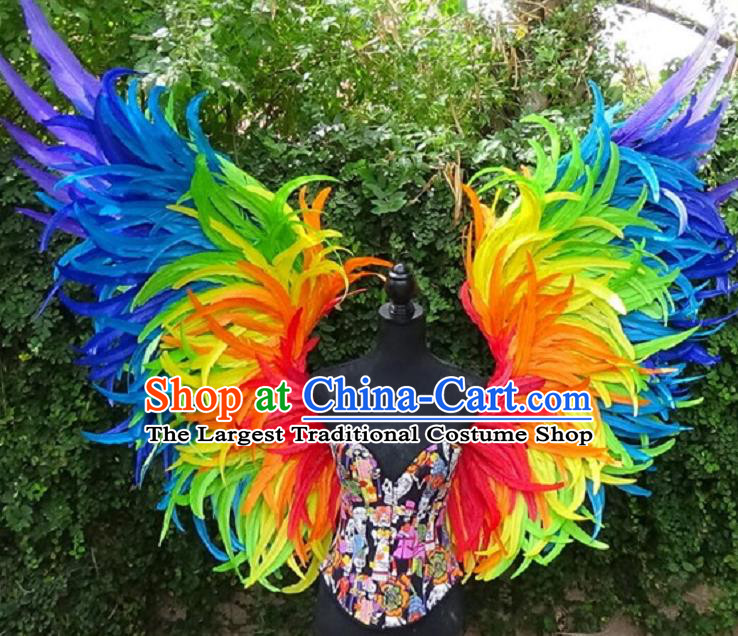 Custom Stage Performance Deluxe Props Halloween Catwalks Colorful Feather Wings Miami Show Back Decorations Cosplay Fancy Angel Accessories