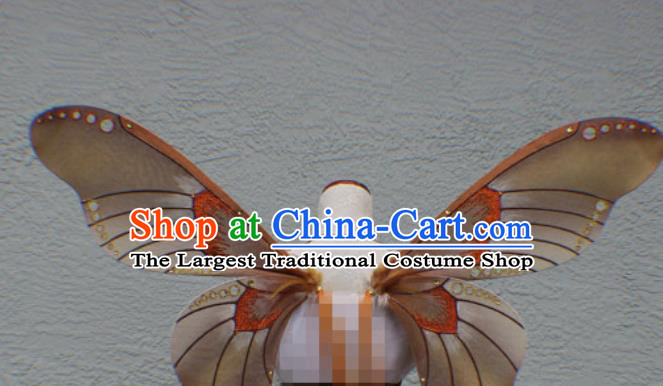 Custom Ceremony Catwalks Back Accessories Stage Show Props Halloween Cosplay Brown Butterfly Wings Miami Performance Decorations