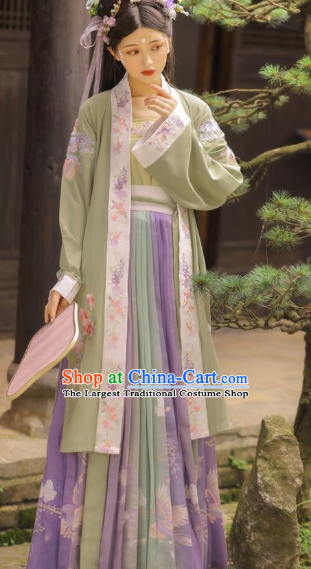 China Traditional Historical Garment Costumes Ancient Nobility Lady Hanfu Dress Song Dynasty Palace Princess Clothing