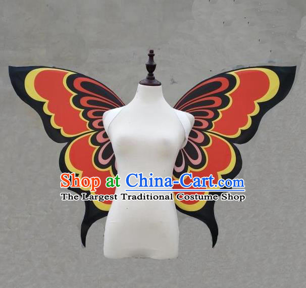 Custom Stage Show Red Butterfly Wings Halloween Fancy Ball Wear Carnival Parade Accessories Miami Catwalks Back Decorations Cosplay Fairy Props