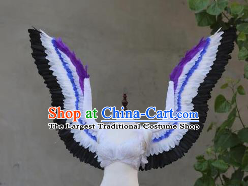 Custom Model Catwalks Props Halloween Fancy Ball Wear Carnival Parade Accessories Miami Show Feather Wings Cosplay Angel Back Decorations