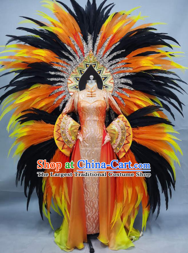 Custom Miami Parade Back Accessories Cosplay Angel Feather Wings Halloween Performance Decorations Stage Show Deluxe Props Opening Dance Giant Wear