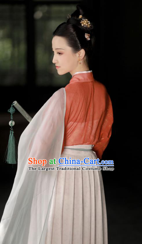 China Song Dynasty Palace Lady Historical Clothing Traditional Court Woman Hanfu Dress Ancient Garment Costumes