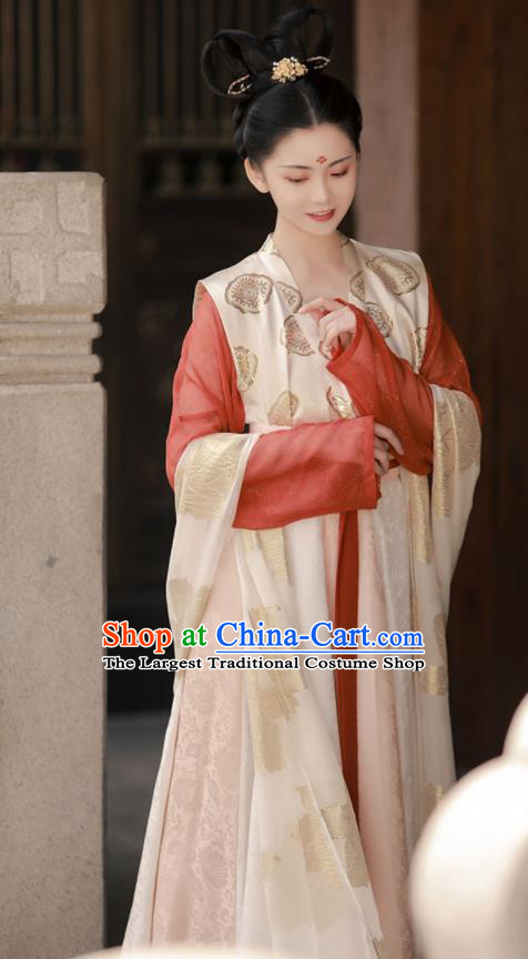 China Ancient Palace Beauty Garment Costumes Tang Dynasty Princess Historical Clothing Traditional Hanfu Dress Complete Set