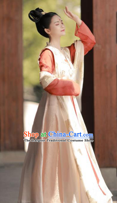 China Ancient Palace Beauty Garment Costumes Tang Dynasty Princess Historical Clothing Traditional Hanfu Dress Complete Set