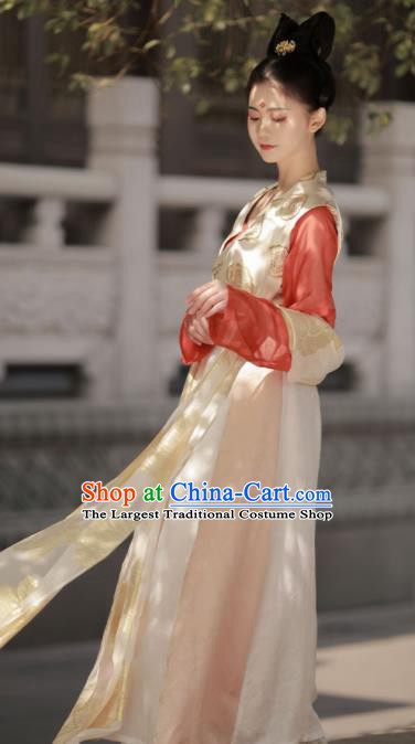 China Ancient Palace Beauty Garment Costumes Tang Dynasty Princess Historical Clothing Traditional Hanfu Dress Complete Set