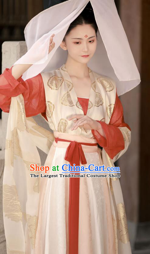 China Ancient Palace Beauty Garment Costumes Tang Dynasty Princess Historical Clothing Traditional Hanfu Dress Complete Set