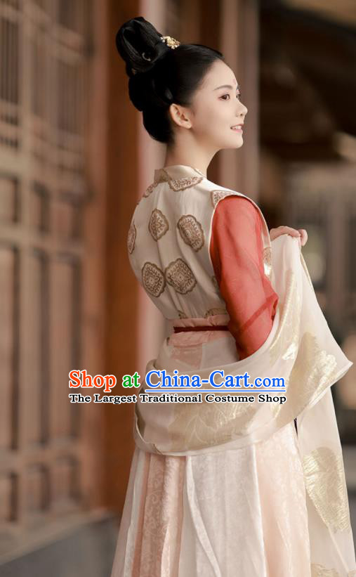 China Ancient Palace Beauty Garment Costumes Tang Dynasty Princess Historical Clothing Traditional Hanfu Dress Complete Set