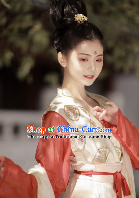 China Ancient Palace Beauty Garment Costumes Tang Dynasty Princess Historical Clothing Traditional Hanfu Dress Complete Set