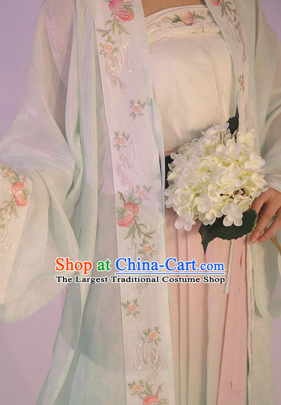China Traditional Embroidered Hanfu Dress Ancient Court Woman Garment Costumes Song Dynasty Palace Princess Historical Clothing