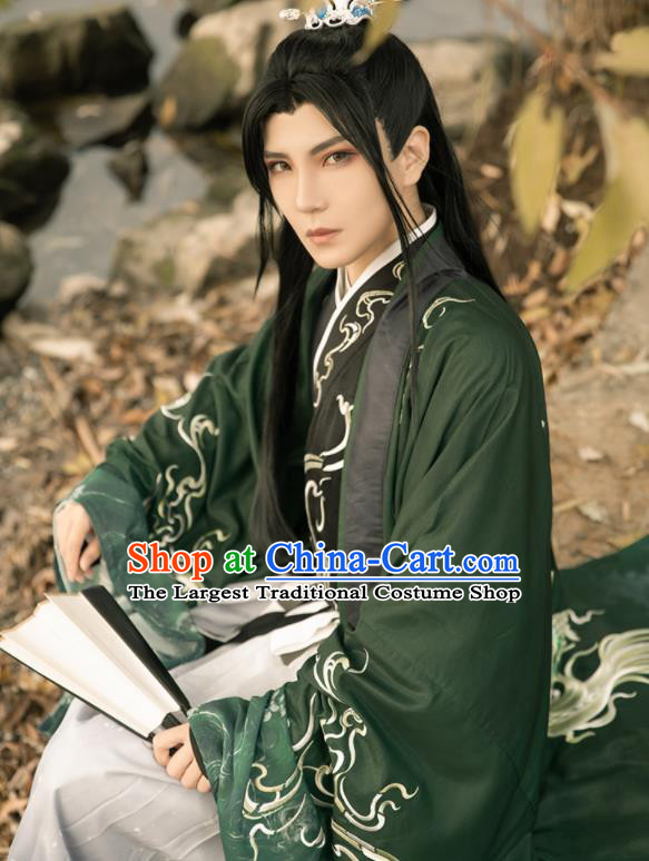 China Ming Dynasty Swordsman Historical Clothing Traditional Embroidered Hanfu Garments Ancient Young Male Costumes