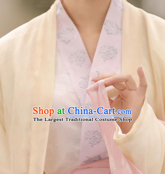 China Traditional Hanfu Dress Ancient Young Beauty Garment Costumes Song Dynasty Court Princess Historical Clothing Full Set