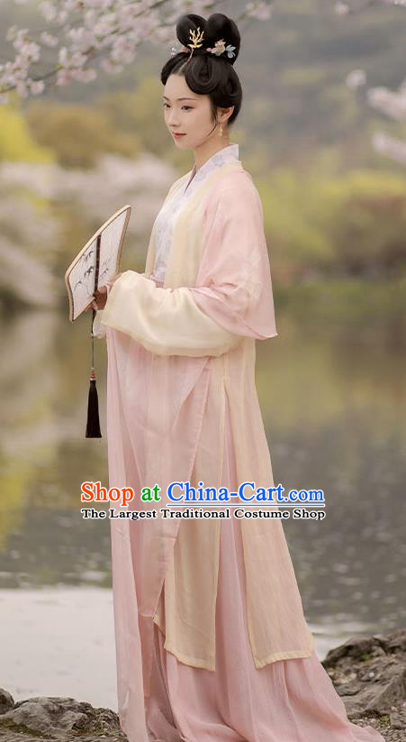 China Traditional Hanfu Dress Ancient Young Beauty Garment Costumes Song Dynasty Court Princess Historical Clothing Full Set