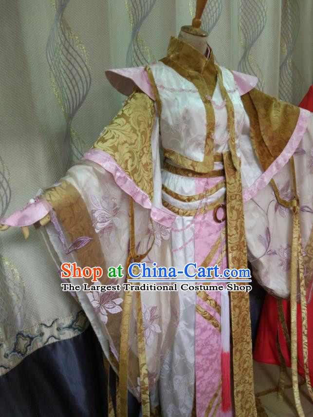 China Cosplay Fairy Queen Dress Outfits Traditional Puppet Show Swordswoman Piao Miaoyue Garment Costumes Ancient Empress Clothing