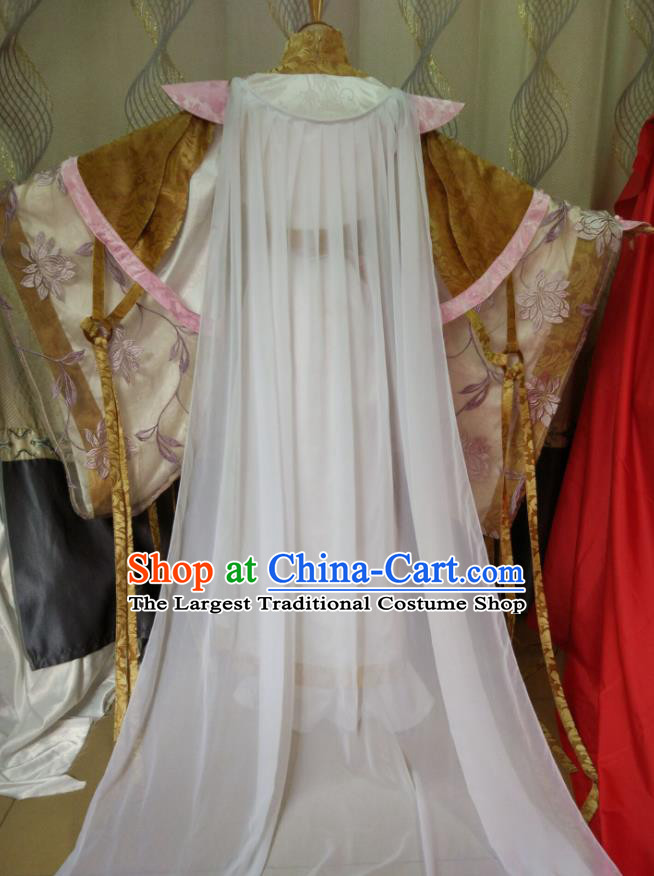 China Cosplay Fairy Queen Dress Outfits Traditional Puppet Show Swordswoman Piao Miaoyue Garment Costumes Ancient Empress Clothing