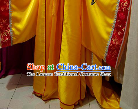 Chinese Traditional Cosplay Emperor Clothing Puppet Show Swordsman Tan Wuyu Garment Costumes Ancient Royal King Golden Robe Uniforms