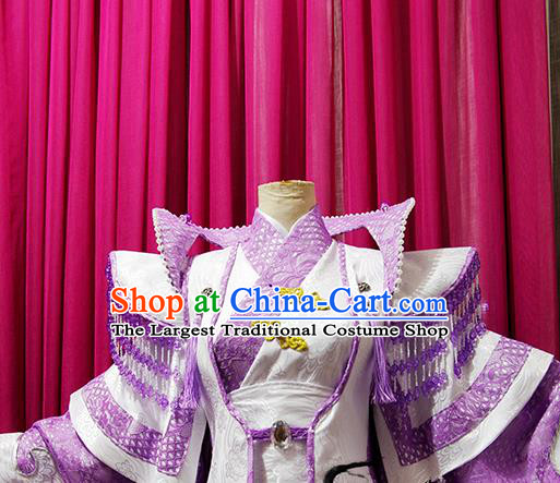 China Cosplay Fairy Queen Purple Dress Outfits Traditional Puppet Show Goddess Yu Lijing Garment Costumes Ancient Empress Clothing