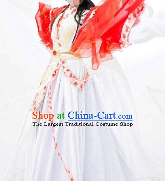 China Cosplay Princess Red Dress Outfits Traditional Puppet Show Swordswoman Feng Cailing Garment Costumes Ancient Fairy Clothing