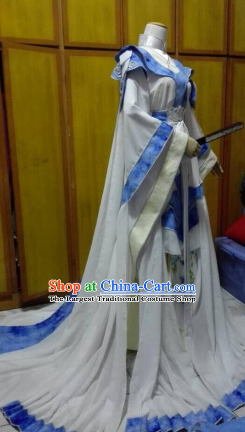 Chinese Ancient Noble Childe Robe Uniforms Traditional Cosplay Swordsman Clothing Puppet Show Royal Highness Mo Zhaonu Garment Costumes