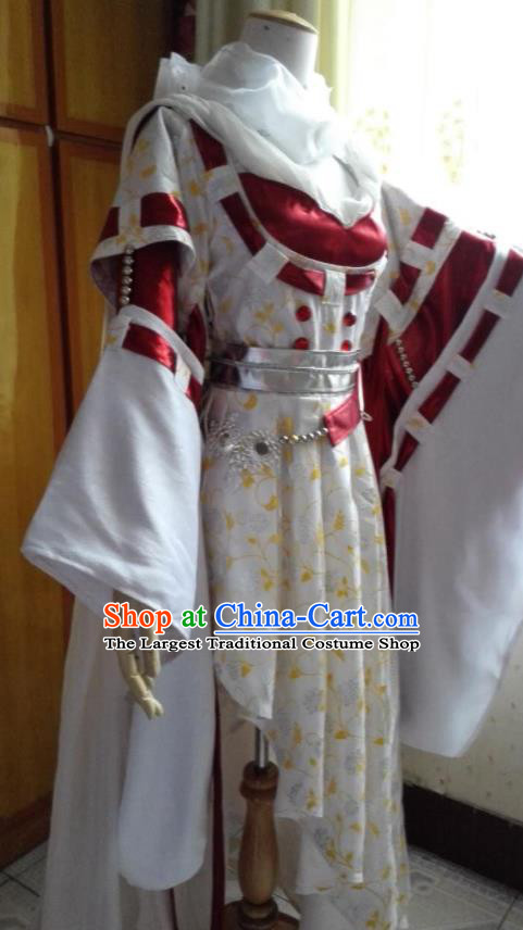 China Cosplay Female Knight Dress Outfits Traditional Puppet Show Young Lady Yu Yinshuang Garment Costumes Ancient Swordswoman Clothing