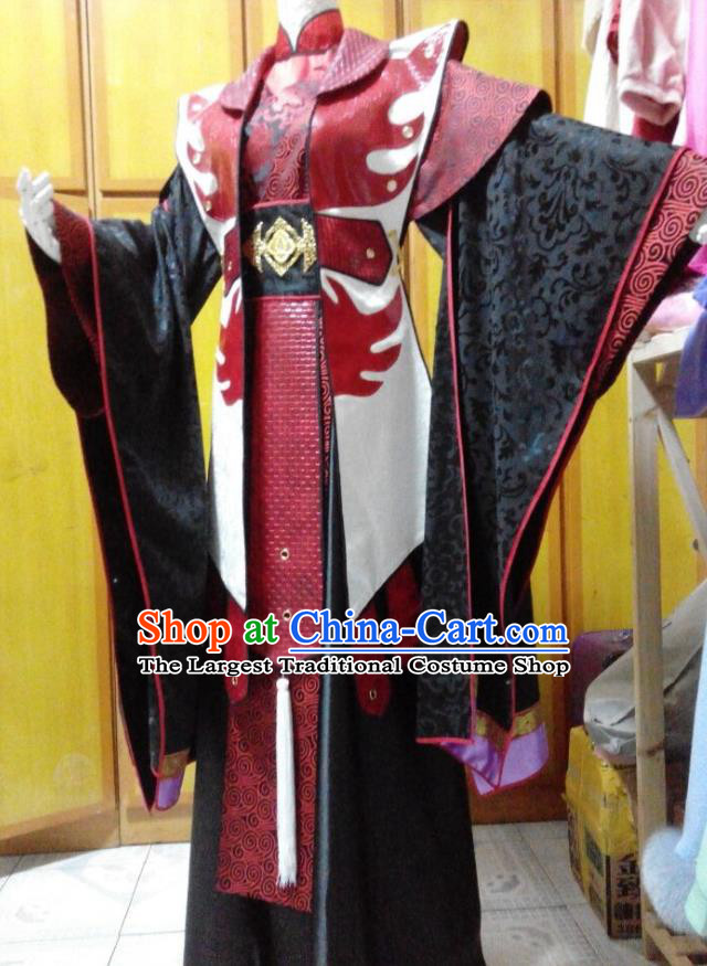 Chinese Ancient Royal Highness Robe Uniforms Traditional Cosplay King Clothing Puppet Show Swordsman Garment Costumes