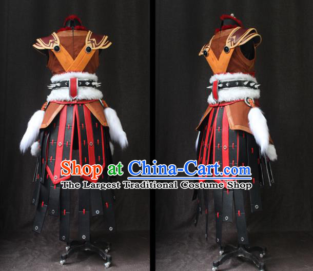 Chinese Swords of Legends Swordsman Garment Costumes Ancient Soldier Armor Uniforms Traditional Cosplay General Clothing
