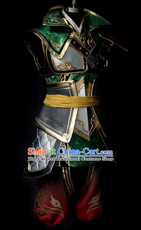 Chinese Traditional Cosplay General Zhang Bao Clothing Game Dynasty Warriors Swordsman Garment Costumes Ancient Soldier Armor Uniforms