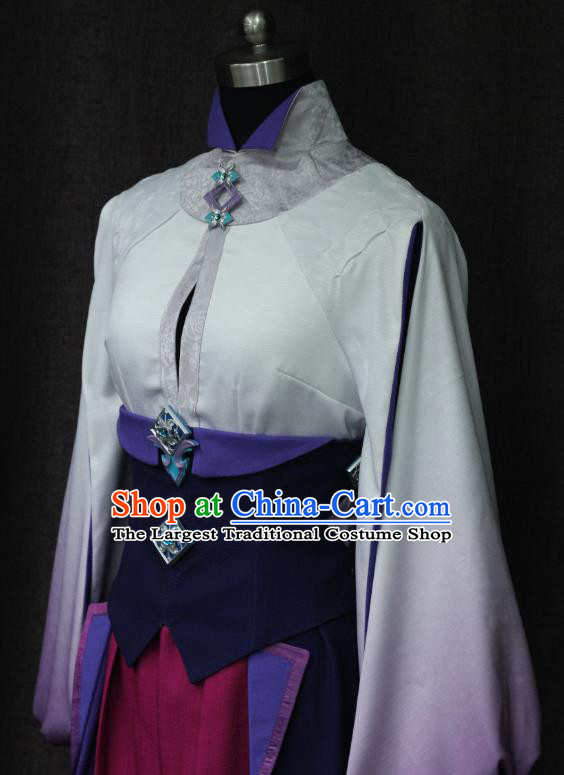 Top Cosplay Maidservant Dress Swords of Legends Swordswoman Garment Costume Traditional Kung Fu Lady Clothing