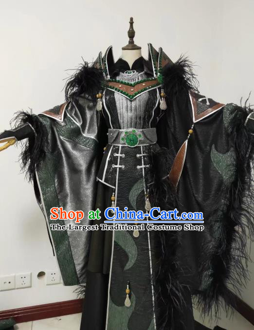 Chinese Traditional Cosplay Swordsman Clothing Puppet Show Demon King Garment Costumes Ancient Prince Black Uniforms