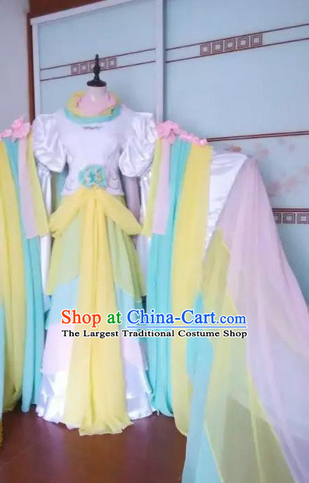China Ancient Palace Beauty Clothing Cosplay Princess Water Sleeve Dress Outfits Traditional Puppet Show Yan Pianpian Garment Costumes
